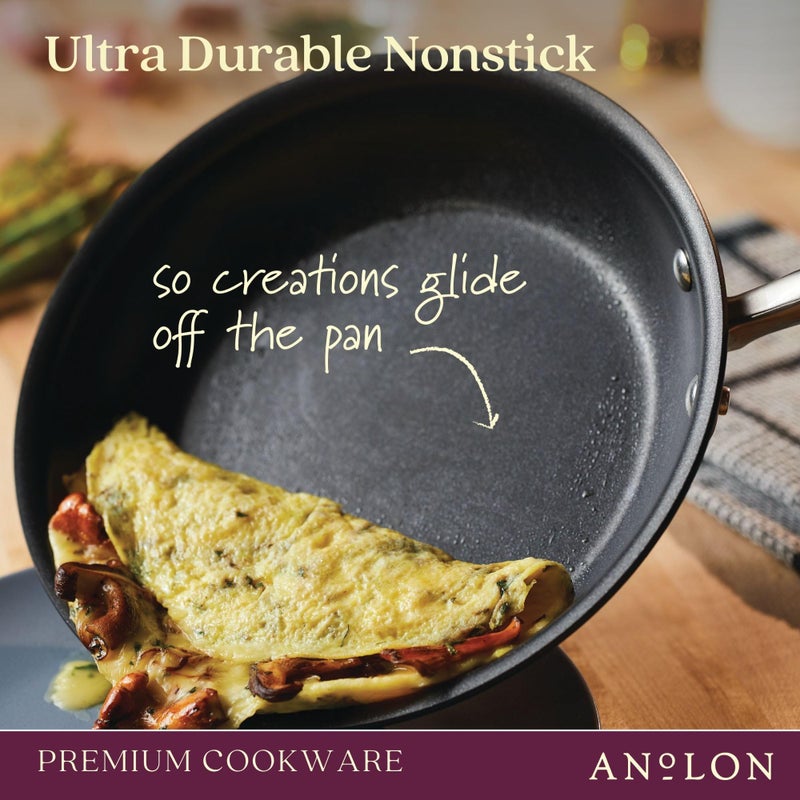 Anolon Advanced Home Hard-Anodized Nonstick Skillets (2 Piece Set- 10.25-Inch & 12.75-Inch, Onyx) - Image 4